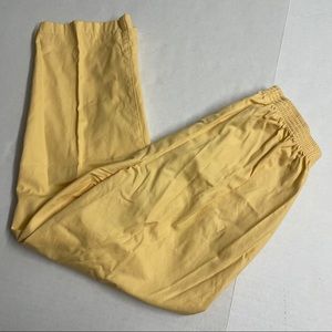 Yellow pants 10P cotton bottoms women elastic EUC